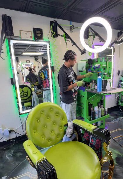 Barber at work